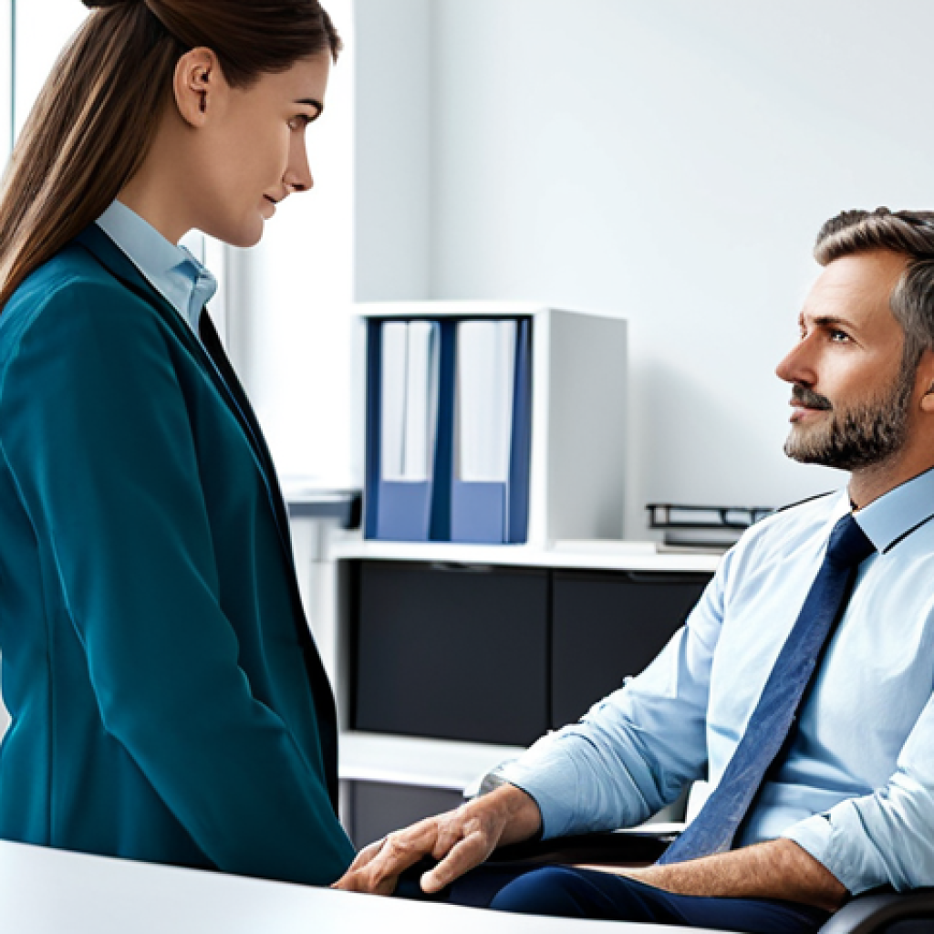 **

A bright and modern office setting. A fully clothed psychologist in professional attire is empathetically listening to a patient seated across from them. The scene focuses on the connection and understanding between the two figures. Perfect anatomy, well-formed hands, natural pose, appropriate content, safe for work, professional, family-friendly, modest clothing.

**
