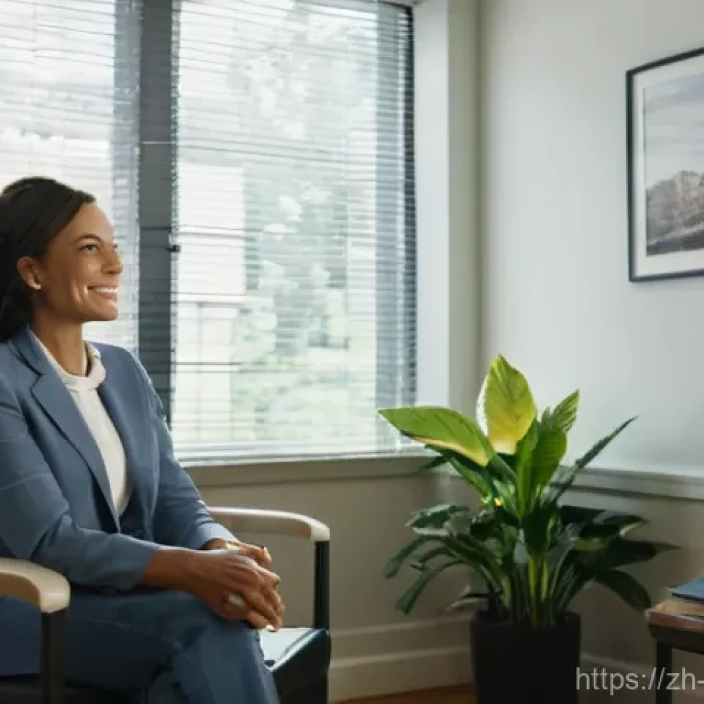 중독상담사 이직 성공 비법 - **Prompt:** A compassionate and professional female addiction counselor, in her late 30s, with a war...